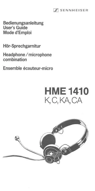 Mode d'emploi SENNHEISER HME 1410 KA