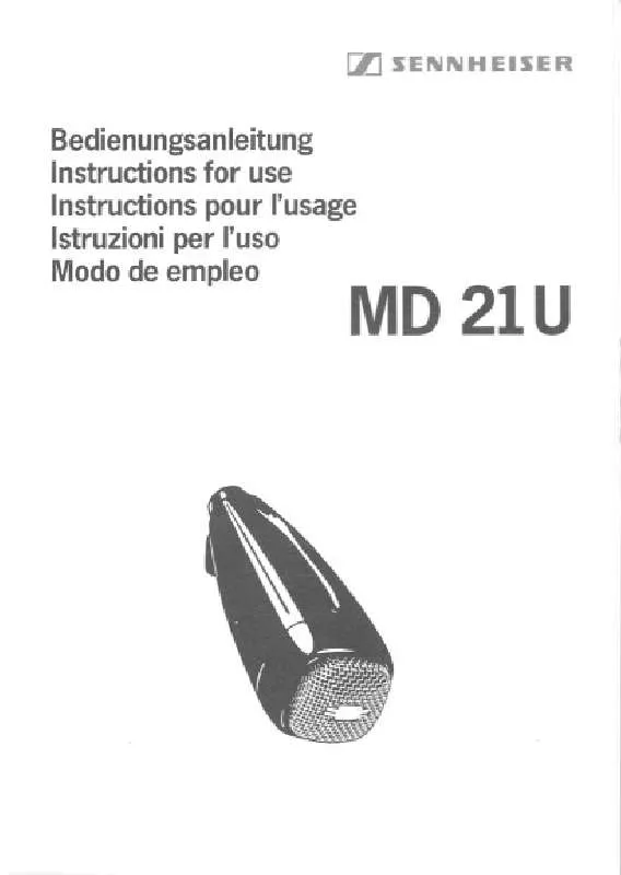Mode d'emploi SENNHEISER MD 21-U