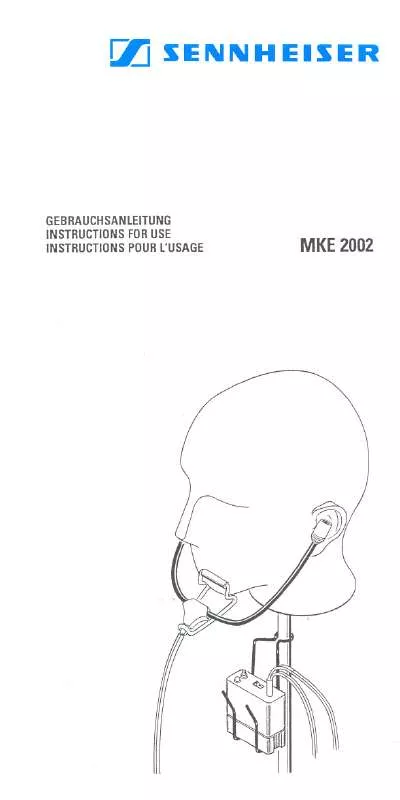 Mode d'emploi SENNHEISER MKE 2002