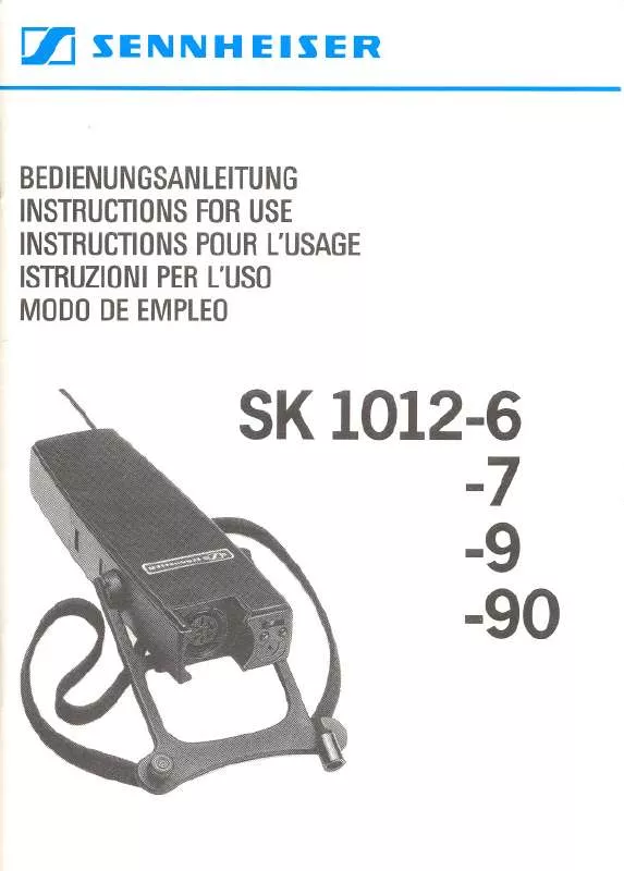 Mode d'emploi SENNHEISER SK 1012-9