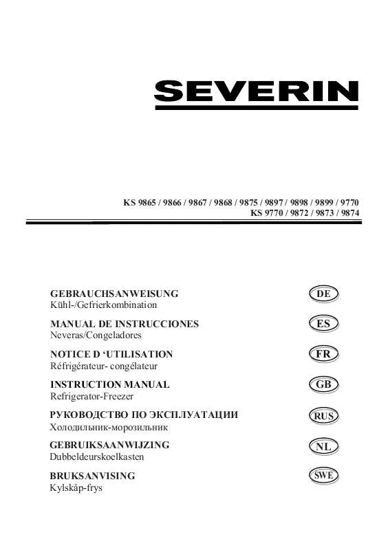 Mode d'emploi SEVERIN KS 9770
