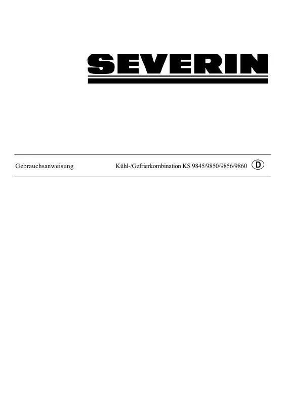 Mode d'emploi SEVERIN KÜHL-/GEFRIERKOMBINATION KS 9850