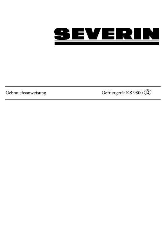 Mode d'emploi SEVERIN TISCHGEFRIERSCHRANK WEIß KS 9800