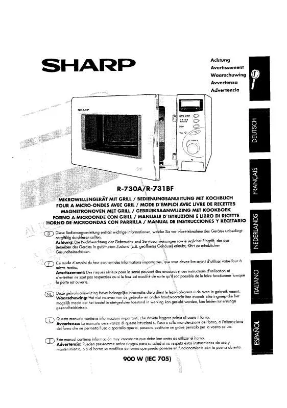 Mode d'emploi SHARP R-731BF