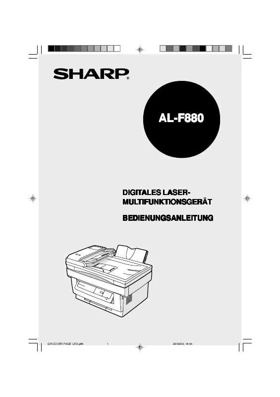 Mode d'emploi SHARP AL-F880