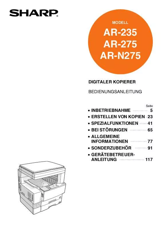 Mode d'emploi SHARP AR-235/275/N275
