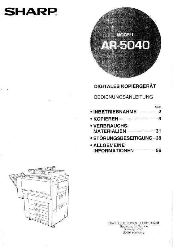 Mode d'emploi SHARP AR-5040