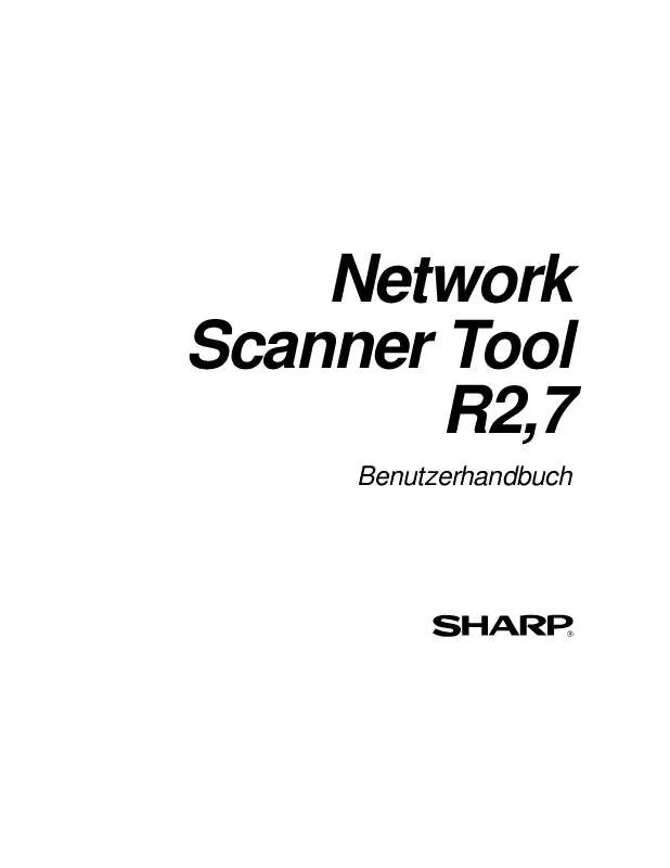 Mode d'emploi SHARP NETWORK SCANNER TOOL R2.7