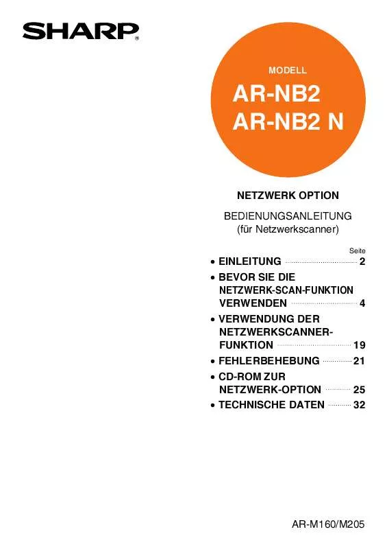 Mode d'emploi SHARP AR-NB2N