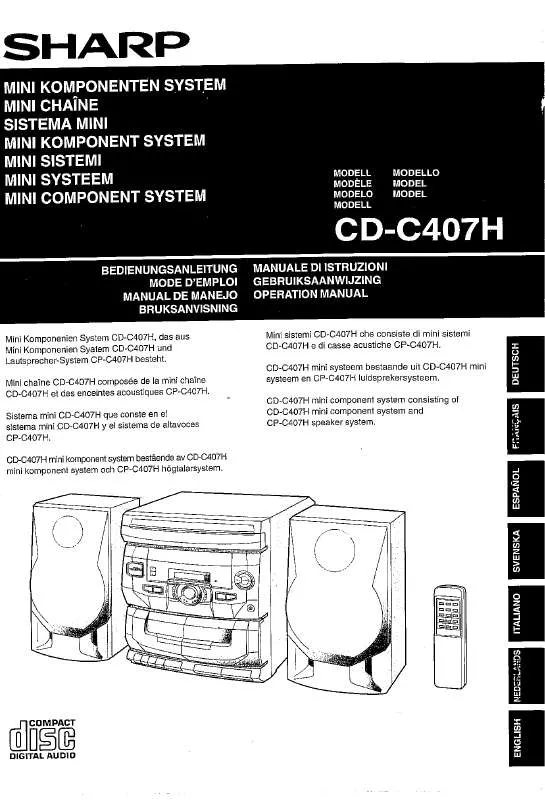 Mode d'emploi SHARP CD-C407H