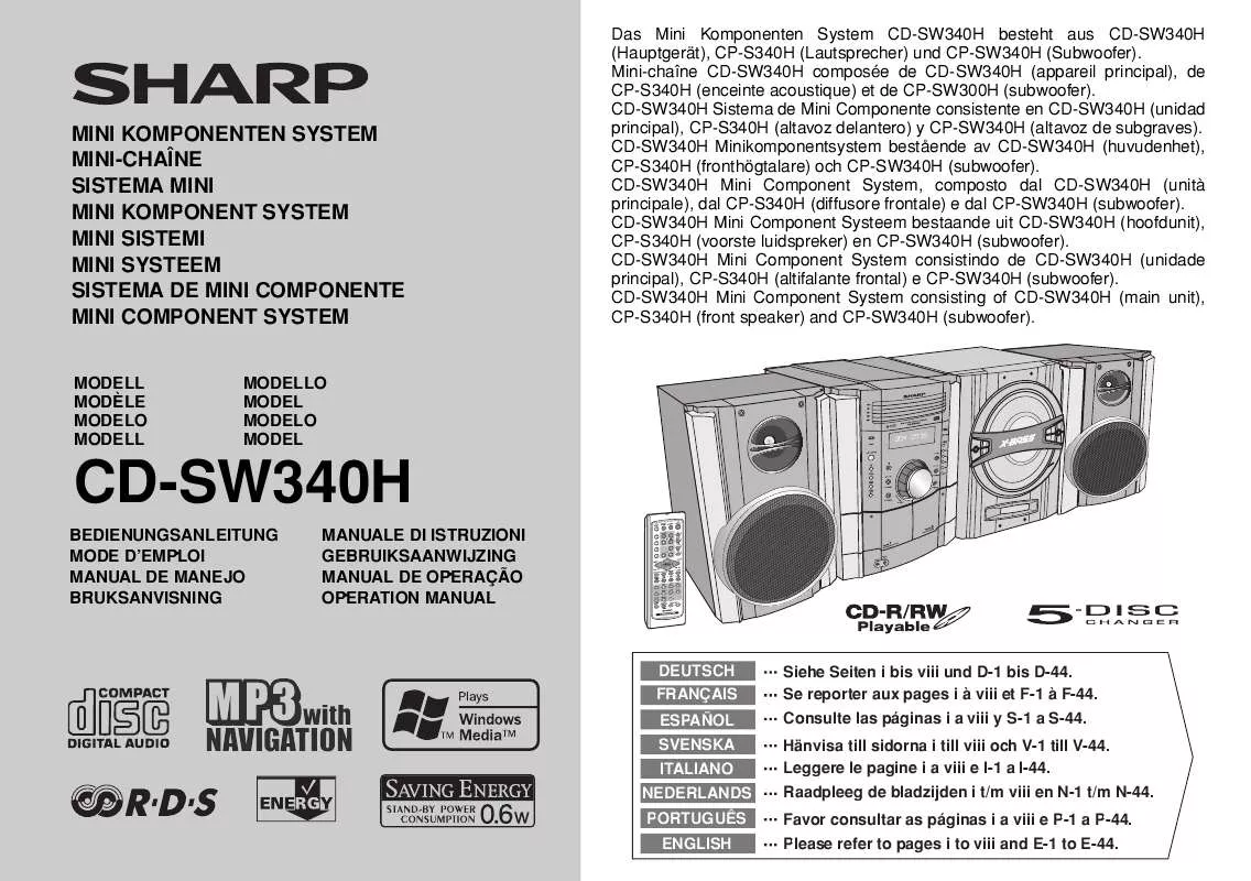 Mode d'emploi SHARP CD-SW340H
