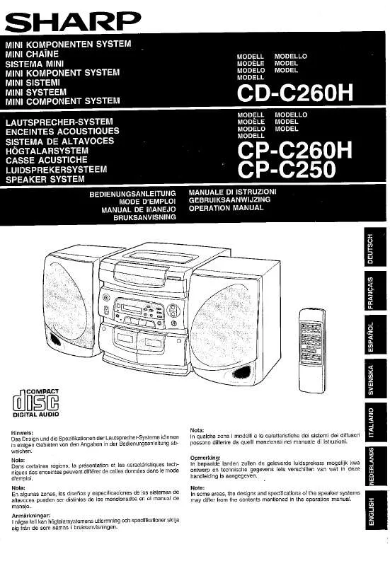 Mode d'emploi SHARP CD-C260H