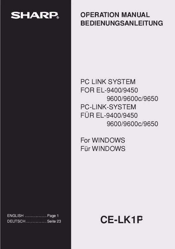 Mode d'emploi SHARP CE-LK1P PC LINK SYSTEM