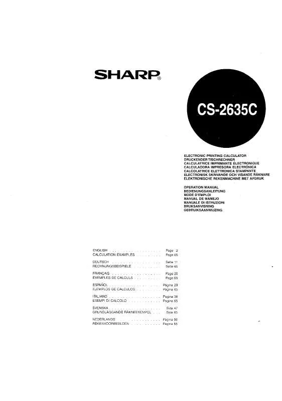 Mode d'emploi SHARP CS-2635C