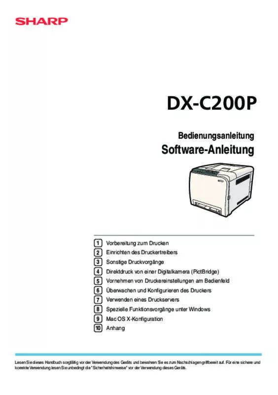 Mode d'emploi SHARP DX-C200P