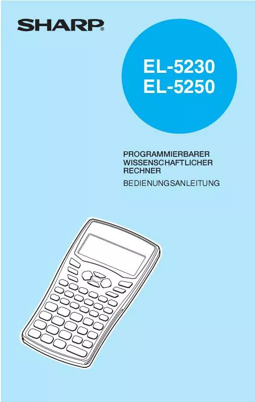 Mode d'emploi SHARP EL-5230/5250