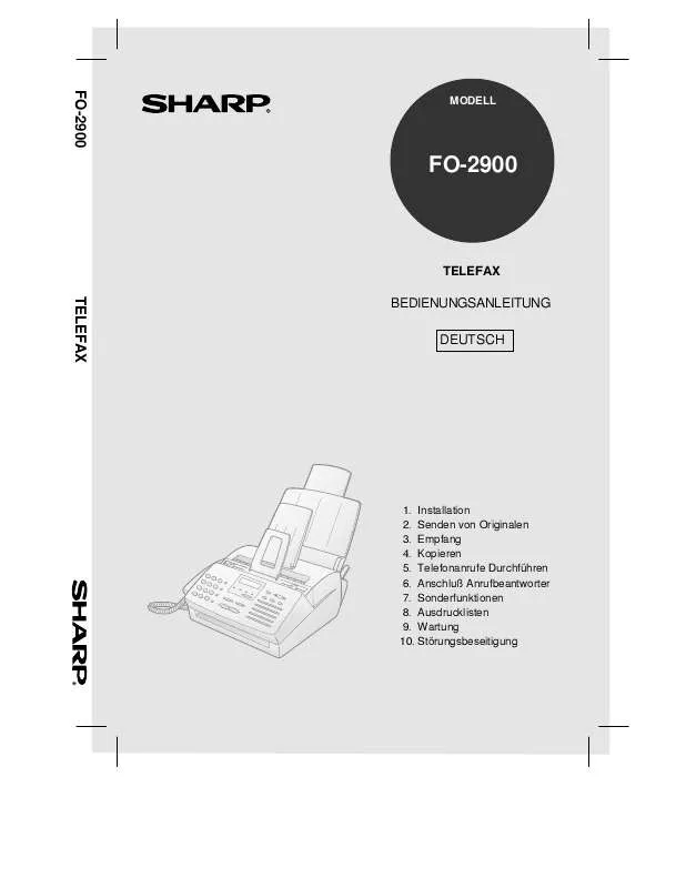Mode d'emploi SHARP FO-2900