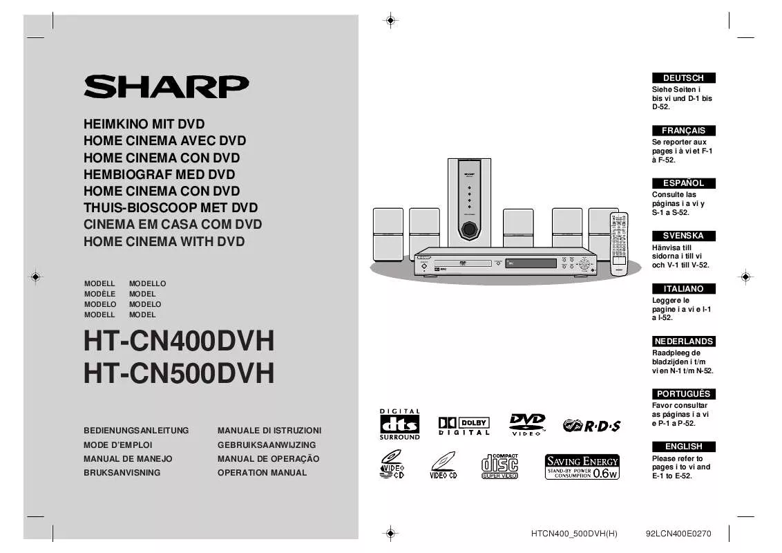 Mode d'emploi SHARP HTCN400DVH/HT-CN500DVH