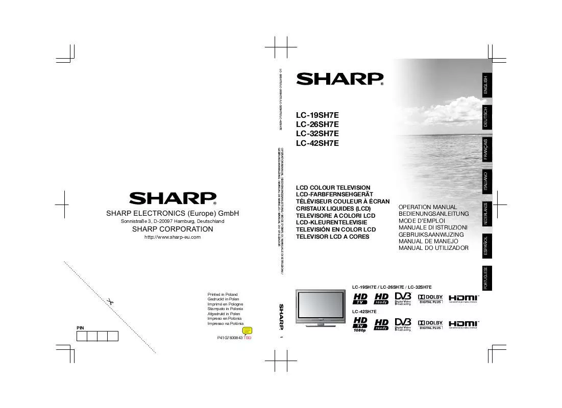 Mode d'emploi SHARP LC-19SH7E