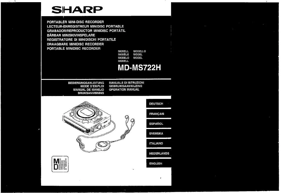 Mode d'emploi SHARP MD-MS722H
