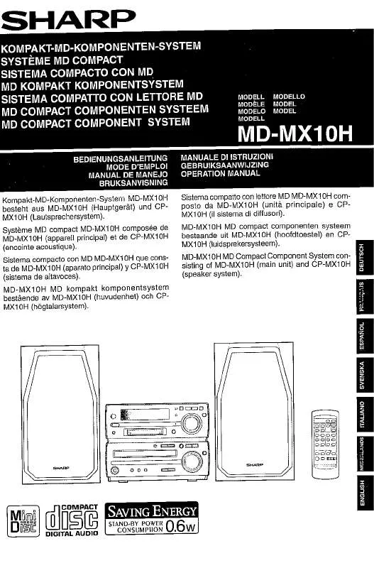 Mode d'emploi SHARP MD-MX10H