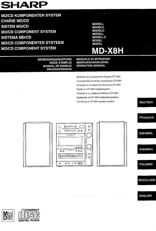 Mode d'emploi SHARP MD-X8H