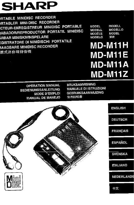 Mode d'emploi SHARP MD-M11E