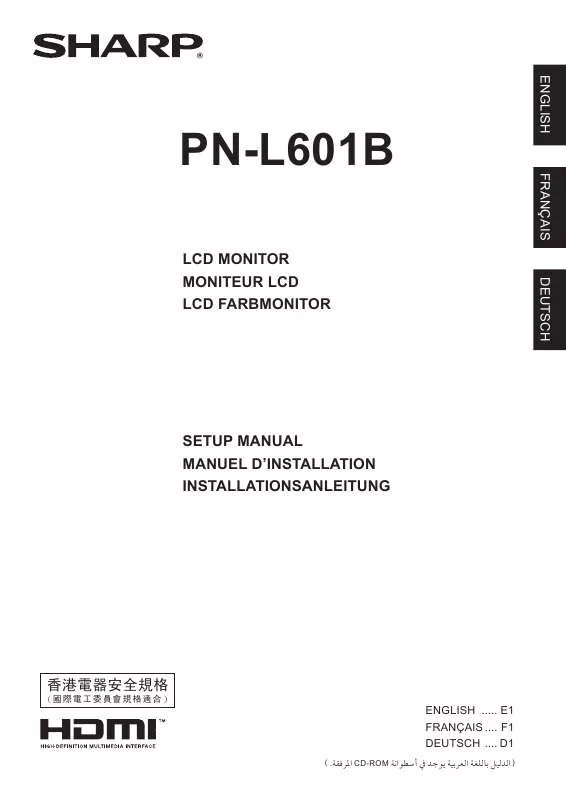 Mode d'emploi SHARP PN-L601B