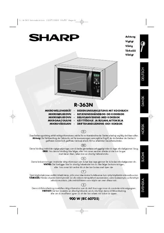 Mode d'emploi SHARP R-363N