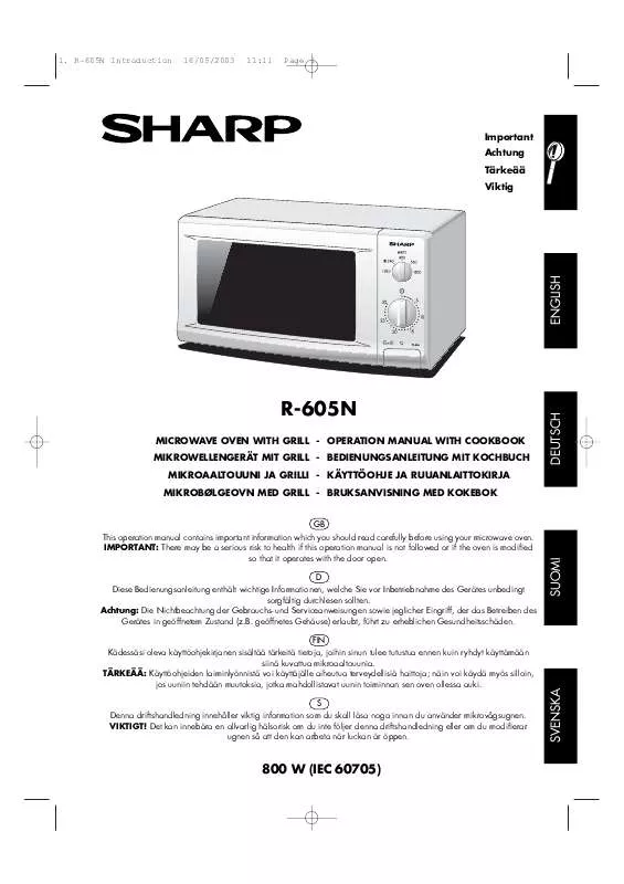 Mode d'emploi SHARP R-605N