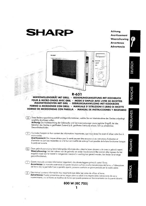 Mode d'emploi SHARP R-631