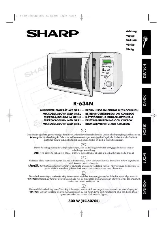 Mode d'emploi SHARP R-634N