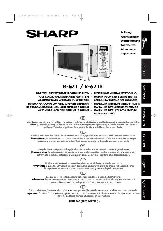 Mode d'emploi SHARP R-671