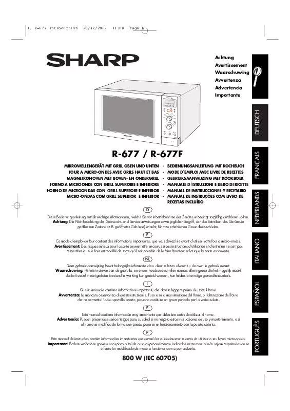 Mode d'emploi SHARP R-677F