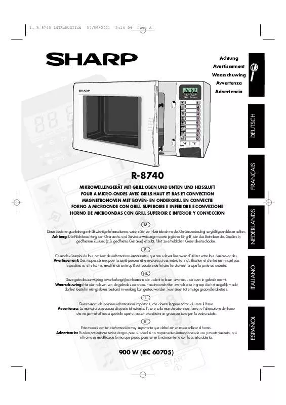 Mode d'emploi SHARP R-8740