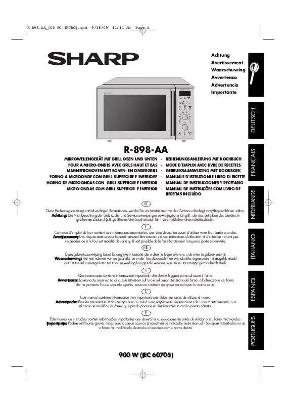Mode d'emploi SHARP R-898-AA