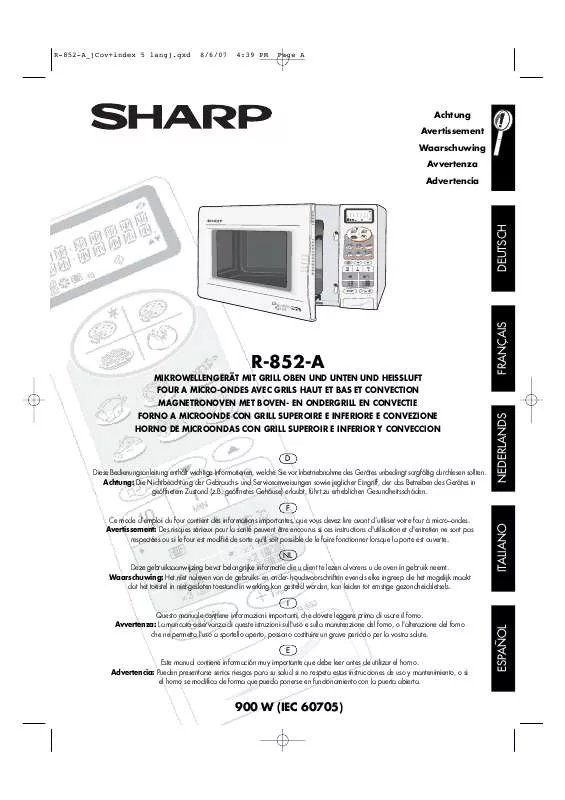 Mode d'emploi SHARP R-852A