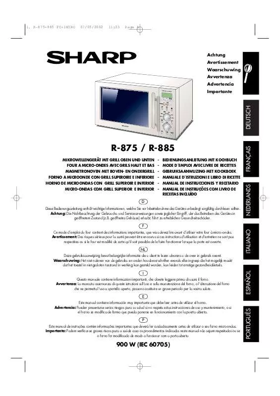 Mode d'emploi SHARP R-875