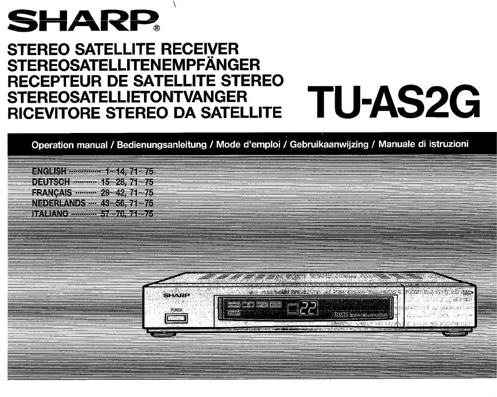 Mode d'emploi SHARP TU-AS2G