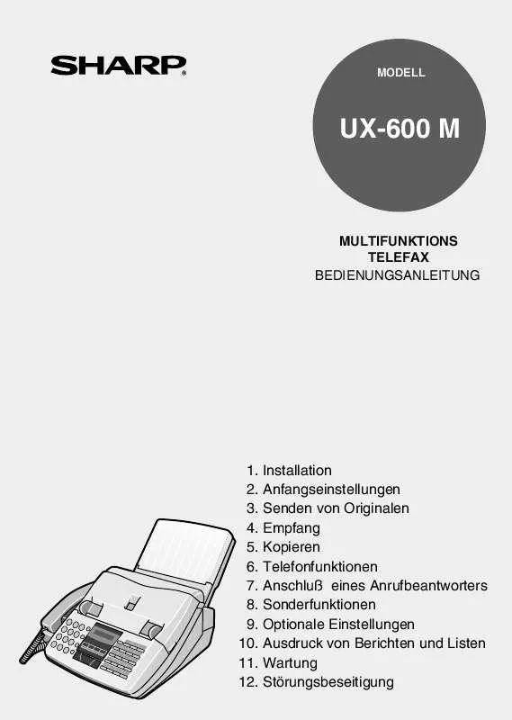 Mode d'emploi SHARP UX-600M