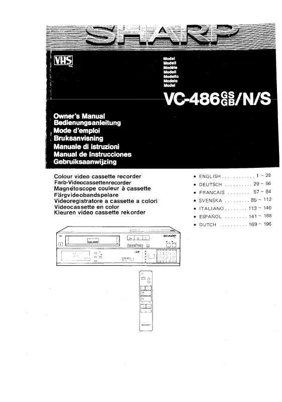 Mode d'emploi SHARP VC-486