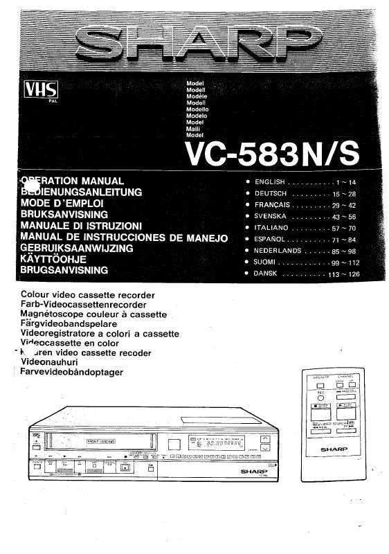 Mode d'emploi SHARP VC-583N