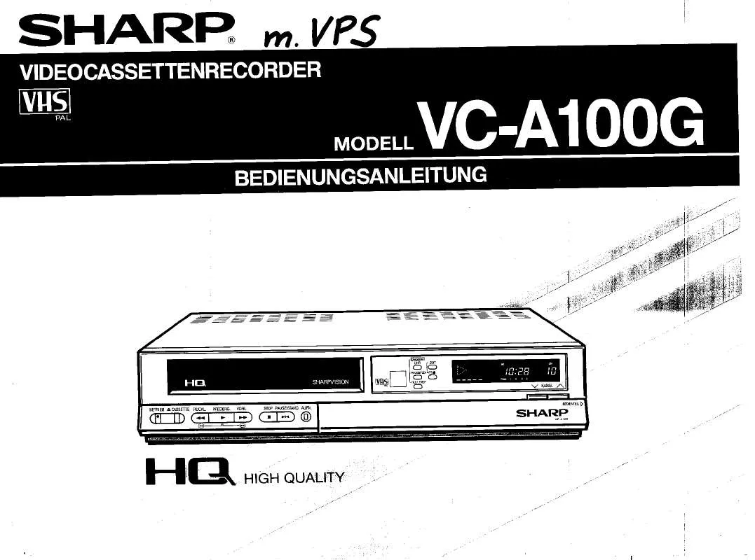 Mode d'emploi SHARP VC-A100G