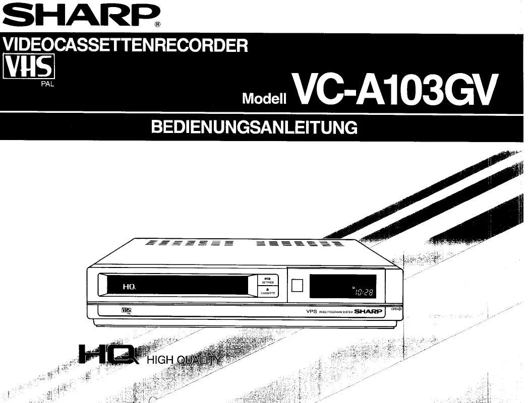 Mode d'emploi SHARP VC-A103GV