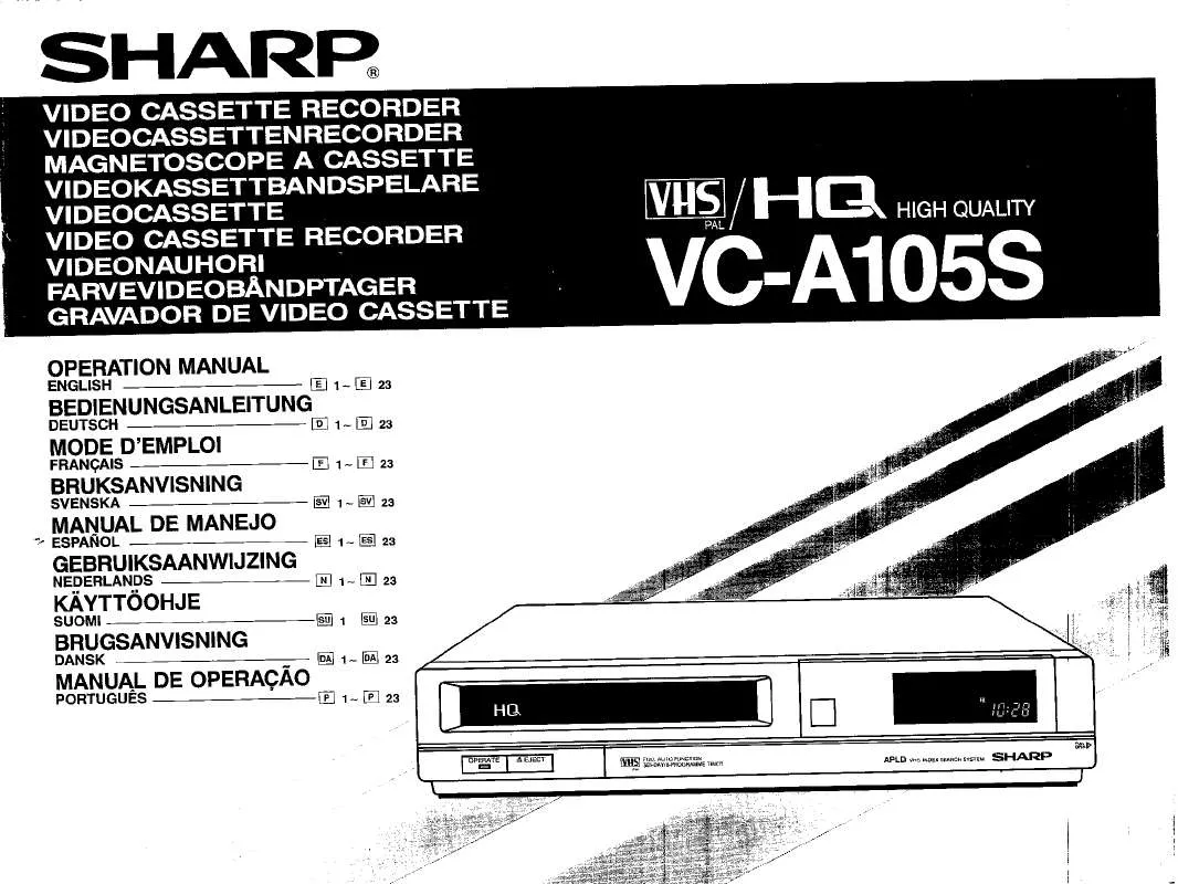 Mode d'emploi SHARP VC-A105S