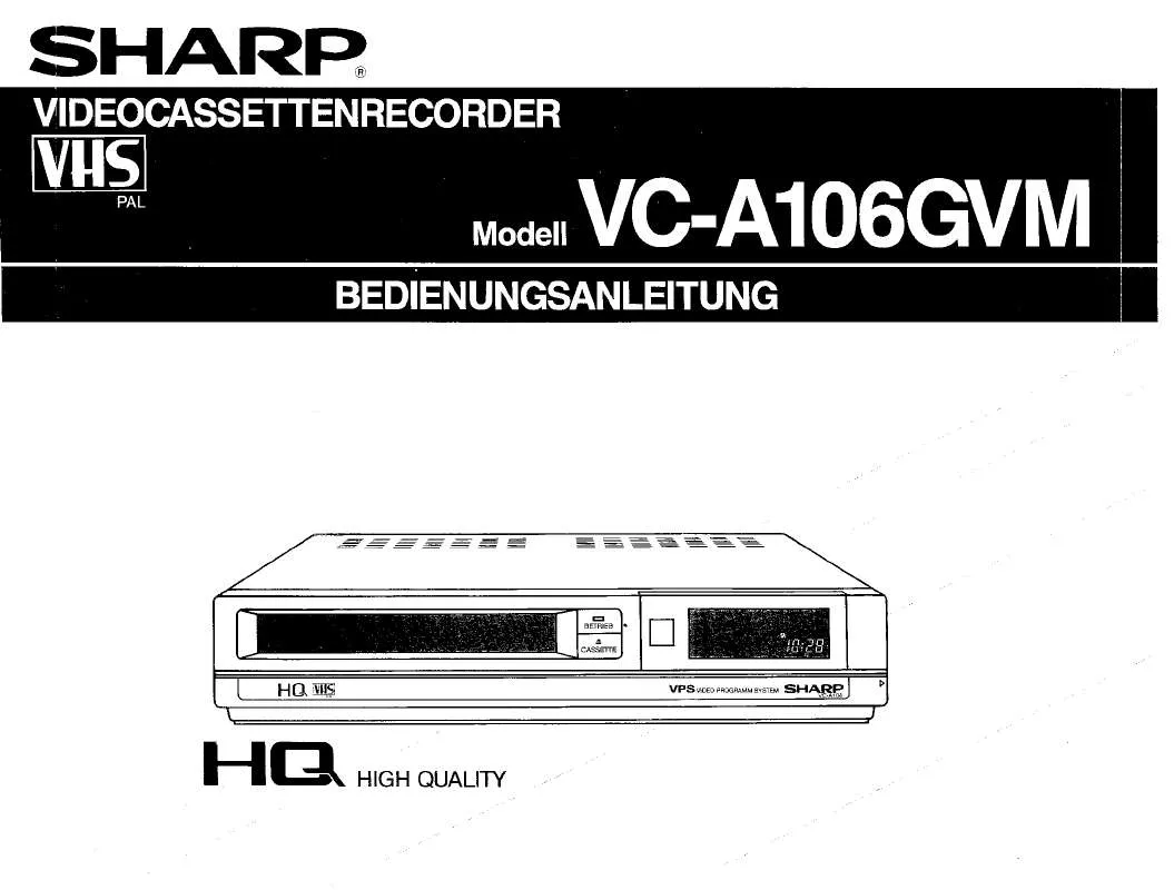 Mode d'emploi SHARP VC-A106GVM