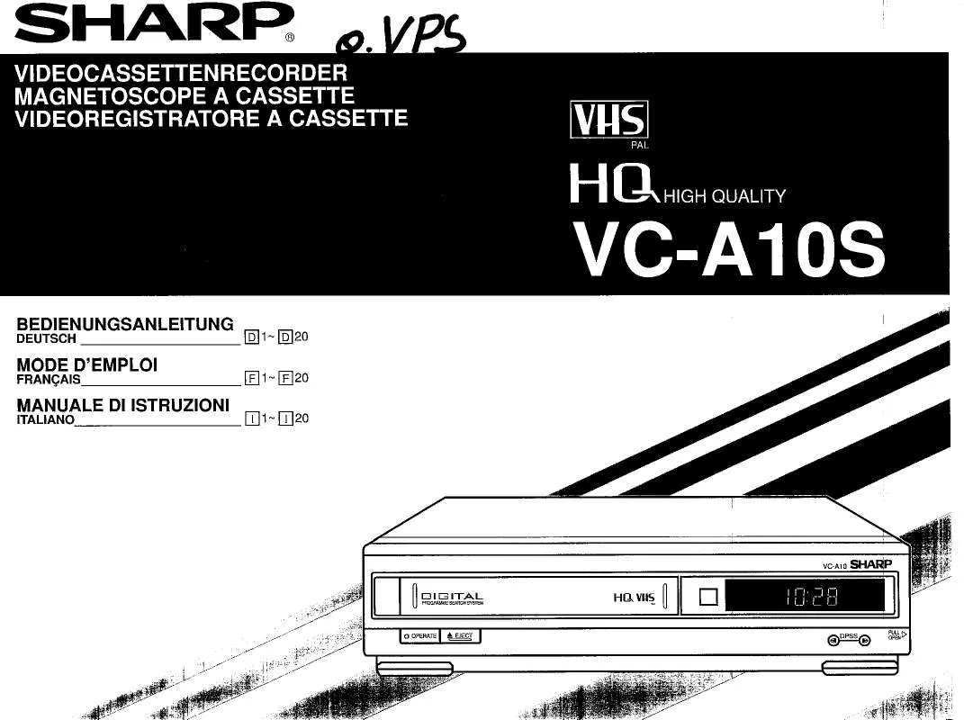 Mode d'emploi SHARP VC-A10S