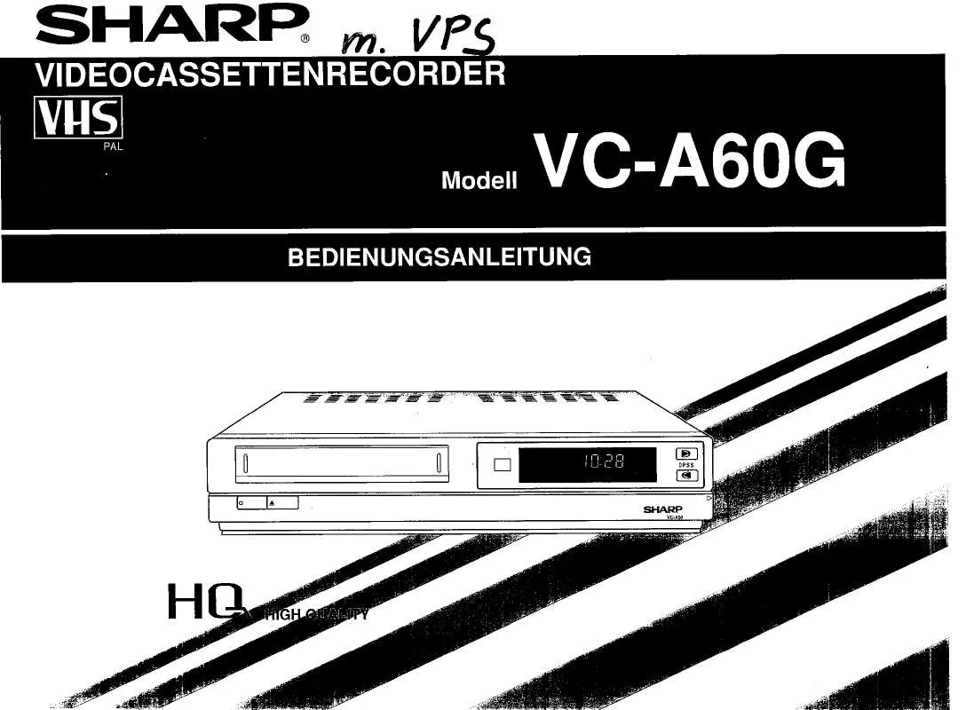 Mode d'emploi SHARP VC-A60G