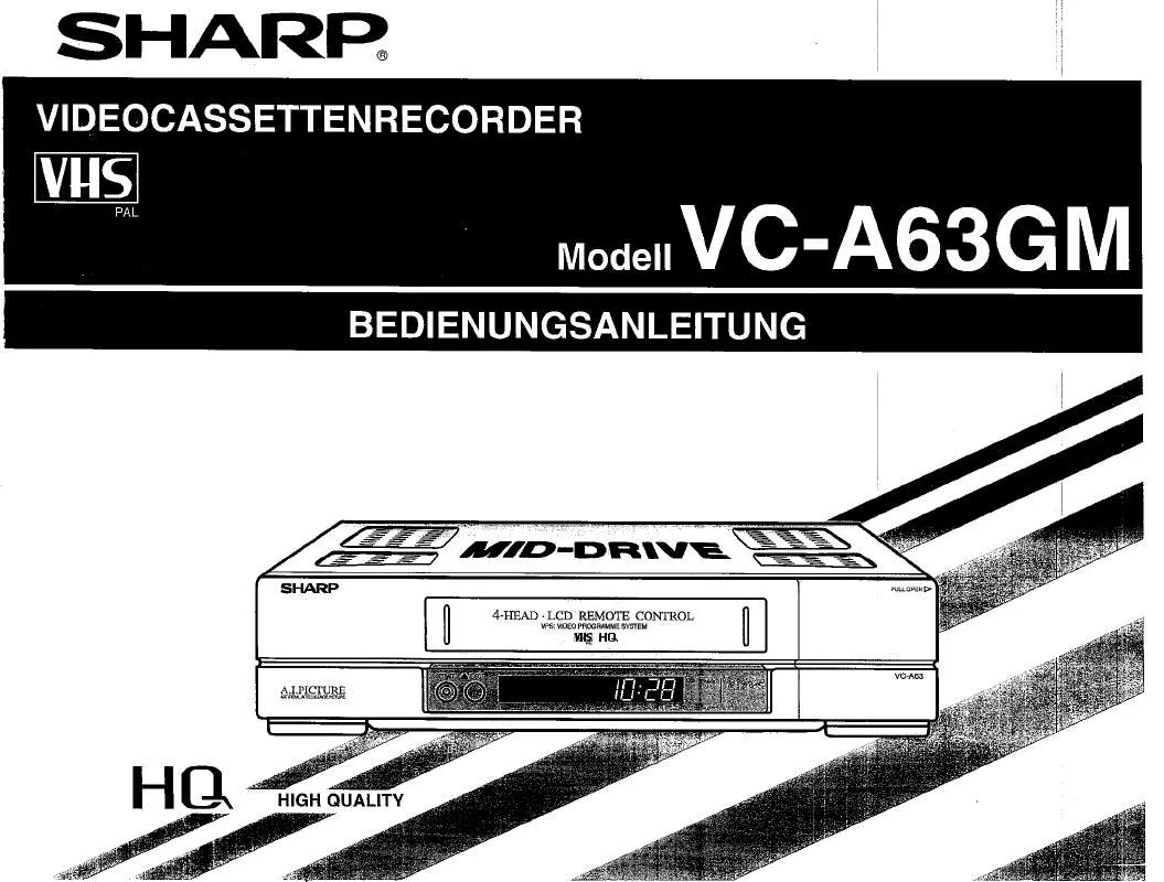 Mode d'emploi SHARP VC-A63GM
