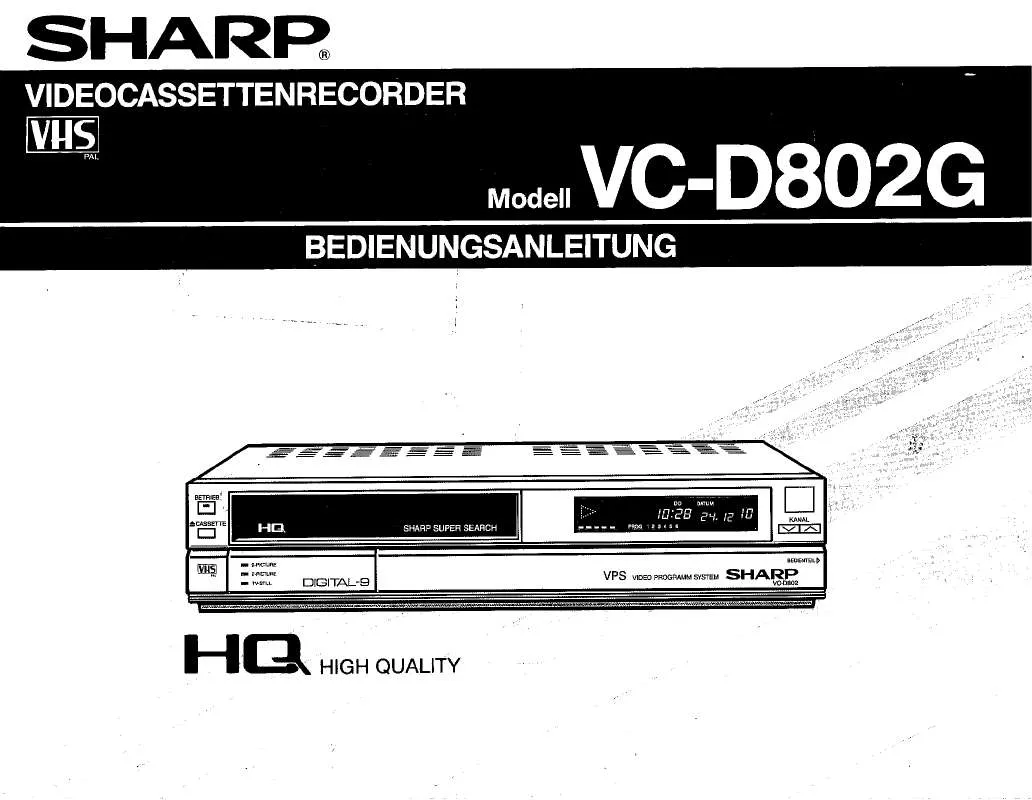 Mode d'emploi SHARP VC-D802G